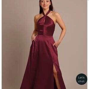 David’s Bridal Halter Satin Dress